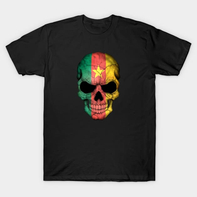 Cameroon Flag Skull T-Shirt by jeffbartels